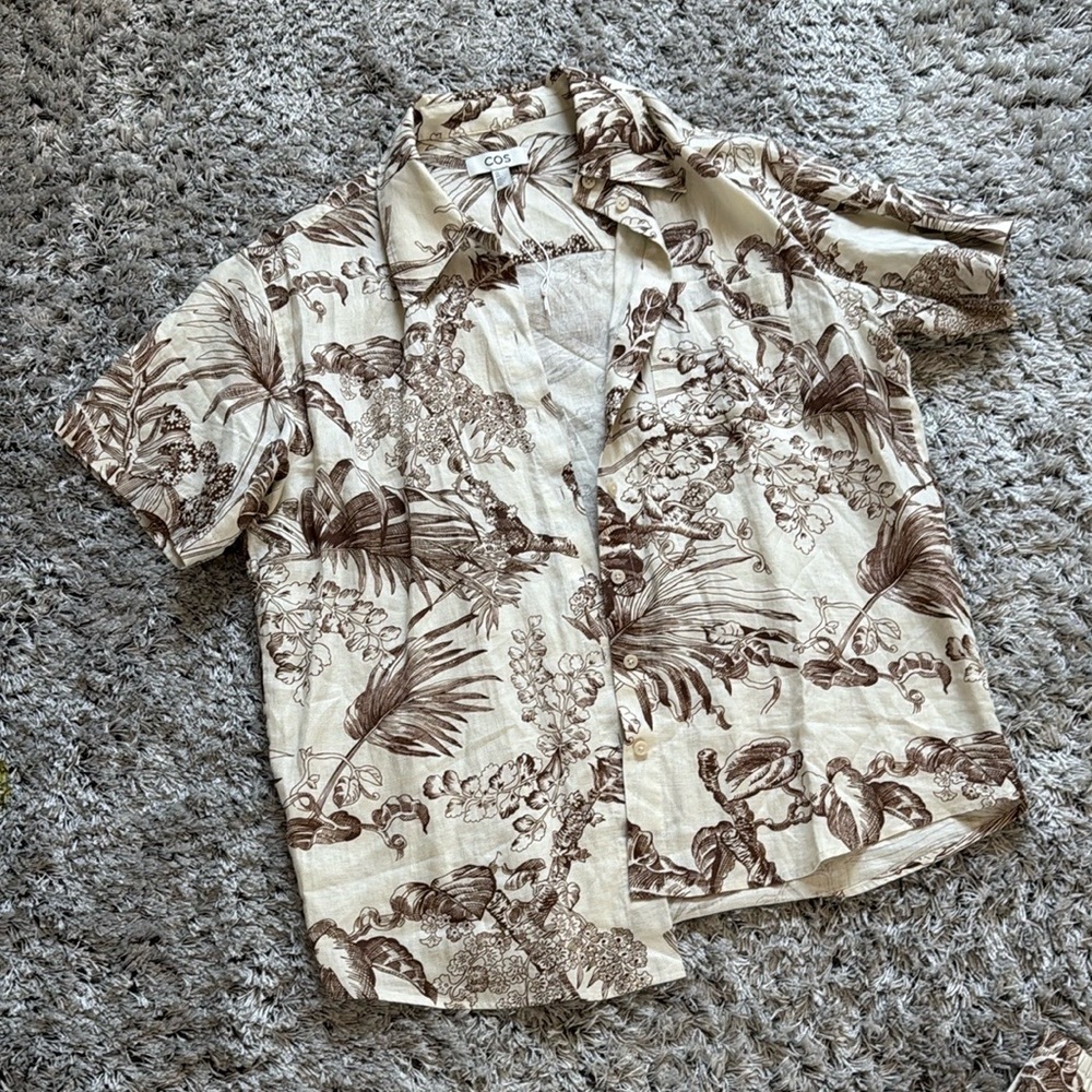 COS Brown Floral Shirt and Shorts